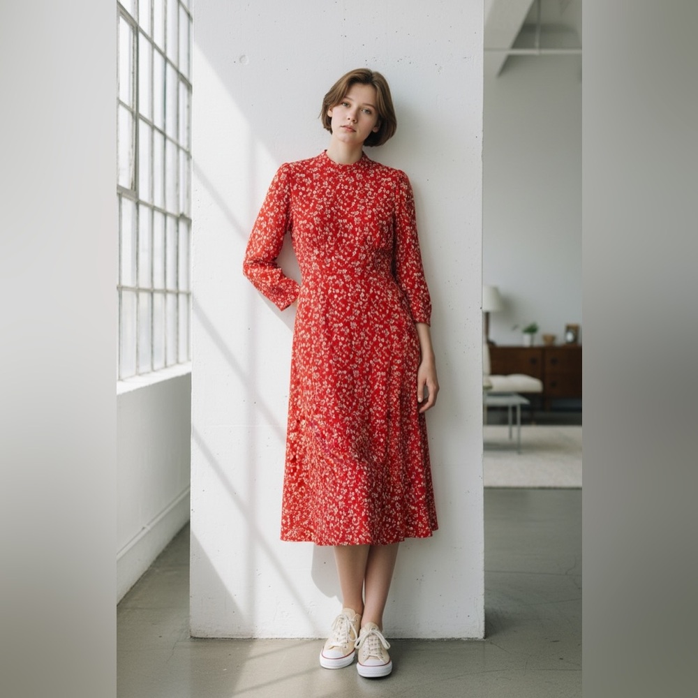 Forever 21 Red Floral Women's Dress